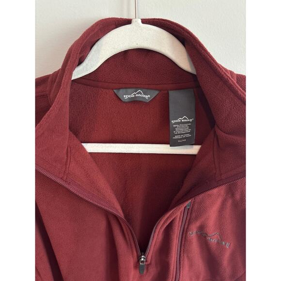 Eddie Bauer Quarter Zip Fleece Size XL Red - Picture 3 of 5